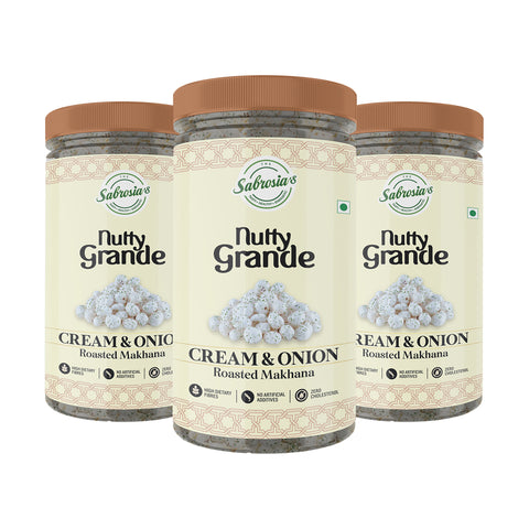 Sabrosia's Cream and Onion Roasted Makhana – 70 Gram(Pack of 3)