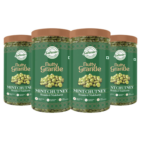 Sabrosia's Mint Chutney Roasted Makhana – 70 Gram(Pack of 4)