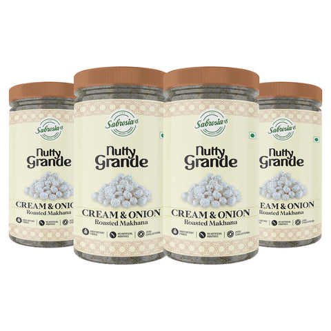 Sabrosia's Cream and Onion Roasted Makhana – 70 Gram(Pack of 4)